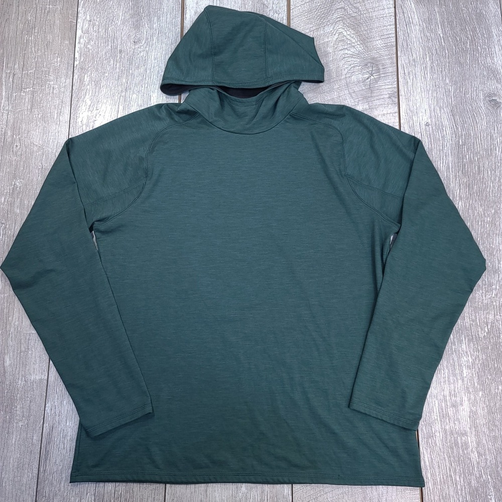 Zella Hoodie Mens Medium Pullover Green Lightweight Performance Hoody